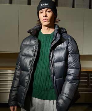 벌키 후디 패딩점퍼 유니 블랙