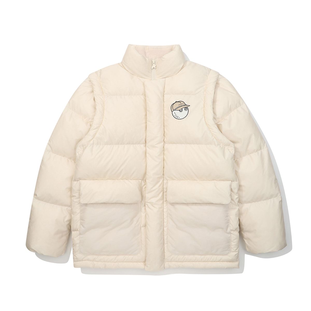 말본 골프(MALBON GOLF) 버킷 포인트 푸퍼 다운 자켓 IVORY (MAN)