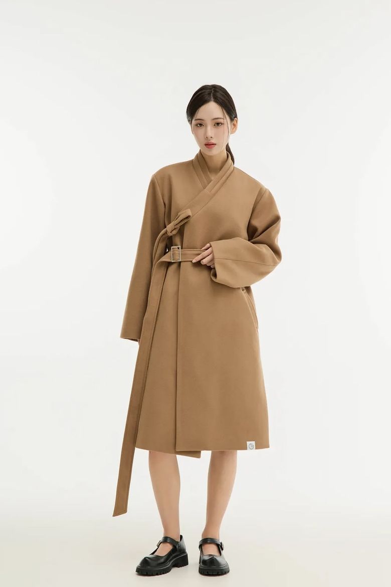 울 베이직 두루마기 코트