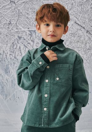 BZ63BL02GN 그린 코듀로이 블라우스 셔츠