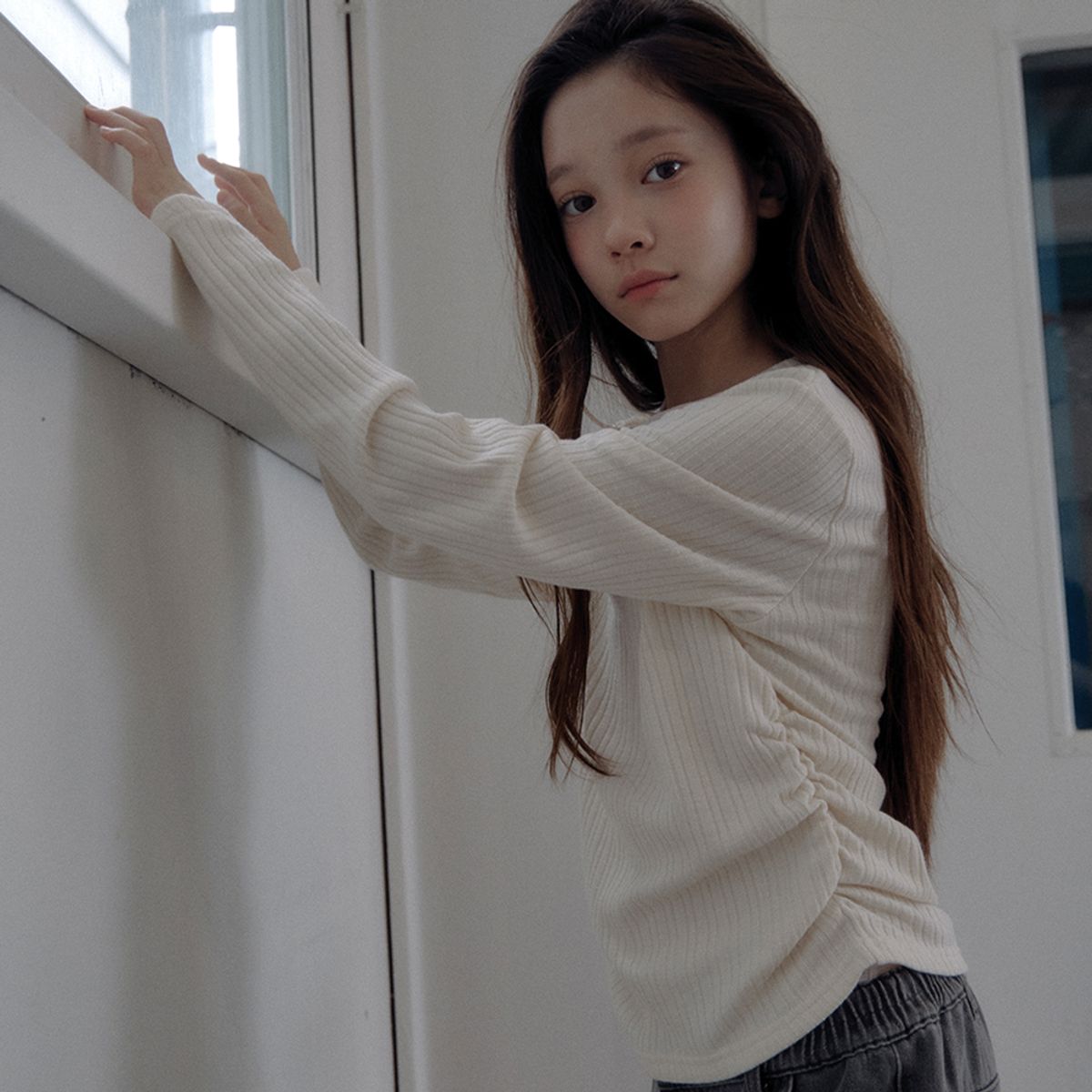 보조개(BOJOGE) (골지)클리어 티셔츠