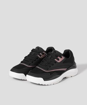 (WOMEN) 경량 아웃솔 배색 스니커즈  블랙 (HH59K2S115)