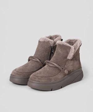 (WOMEN) 스웨이드 꼬임 장식 부츠  애쉬 (HH59K2T314)