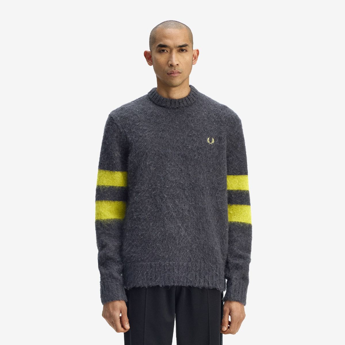 프레드페리(FRED PERRY) [Sharp] 청키 팁 슬리브 니트 - 앵커 그레이 AFPM2531551-297