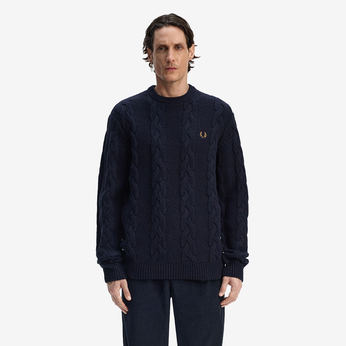 프레드페리(FRED PERRY) [Sharp] 청키 케이블 니트 - 네이비 AFPM2538562-608