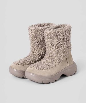 (WOMEN) 퍼 스웨이드 믹스 부츠  그레이 (HH59K2T343)