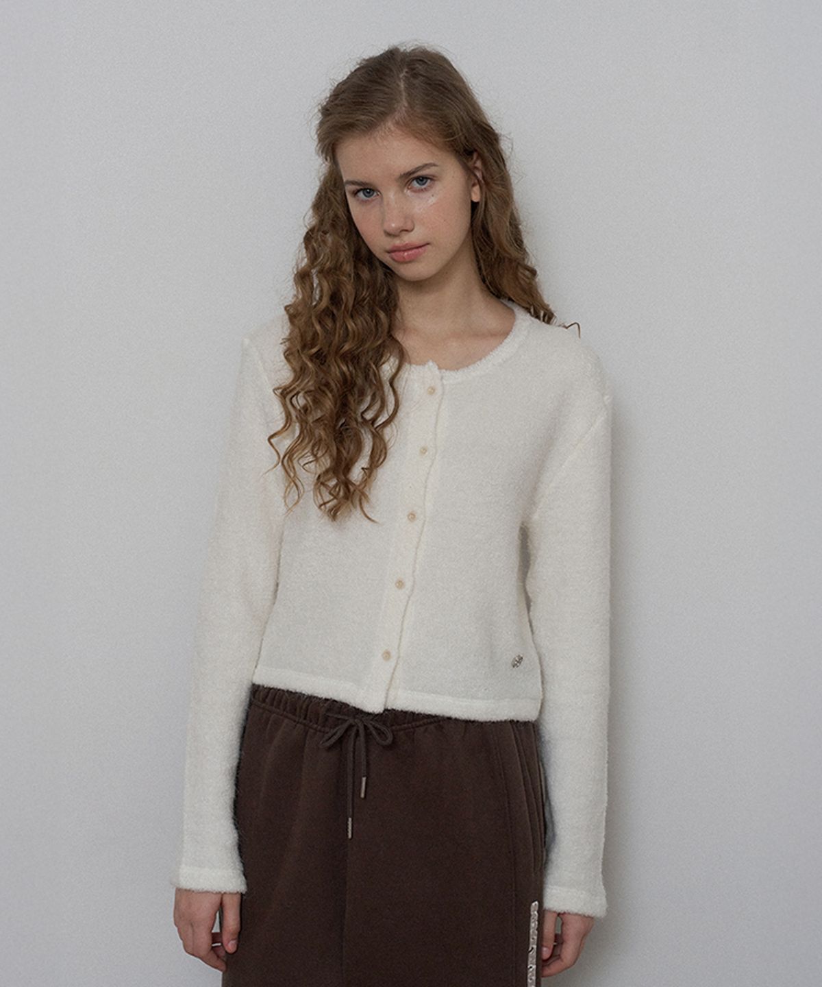 썸웨어버터(SOMEWHEREBUTTER) Nutty Hairy Cardigan - Ivory