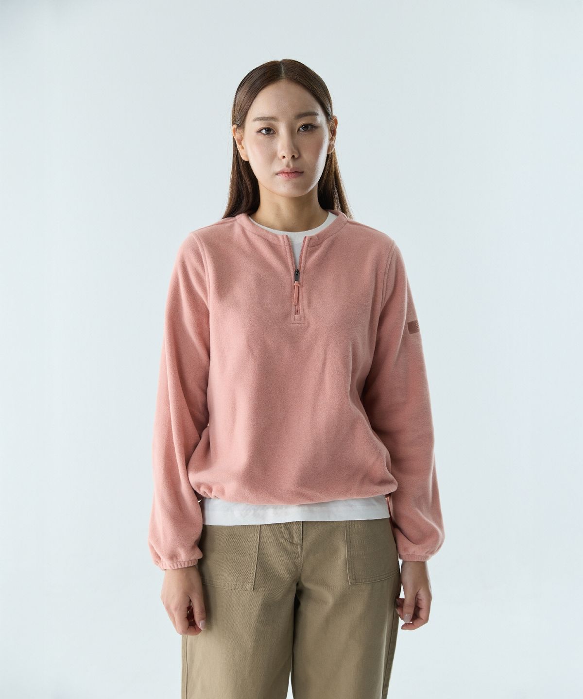 에이글(Aigle) 여성 폴라텍 크루넥 하프집업 플리스 풀오버 AAW25WFLE002PPK