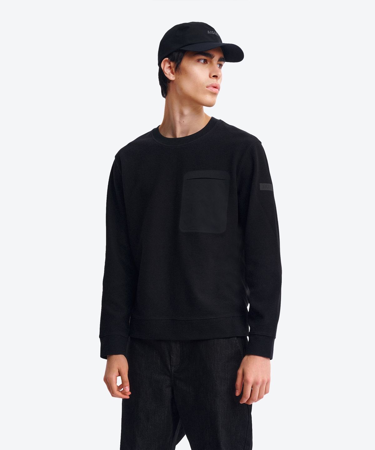 에이글(Aigle) 남성 크루넥 풀오버 플리스 AAW25MFLE002NOI