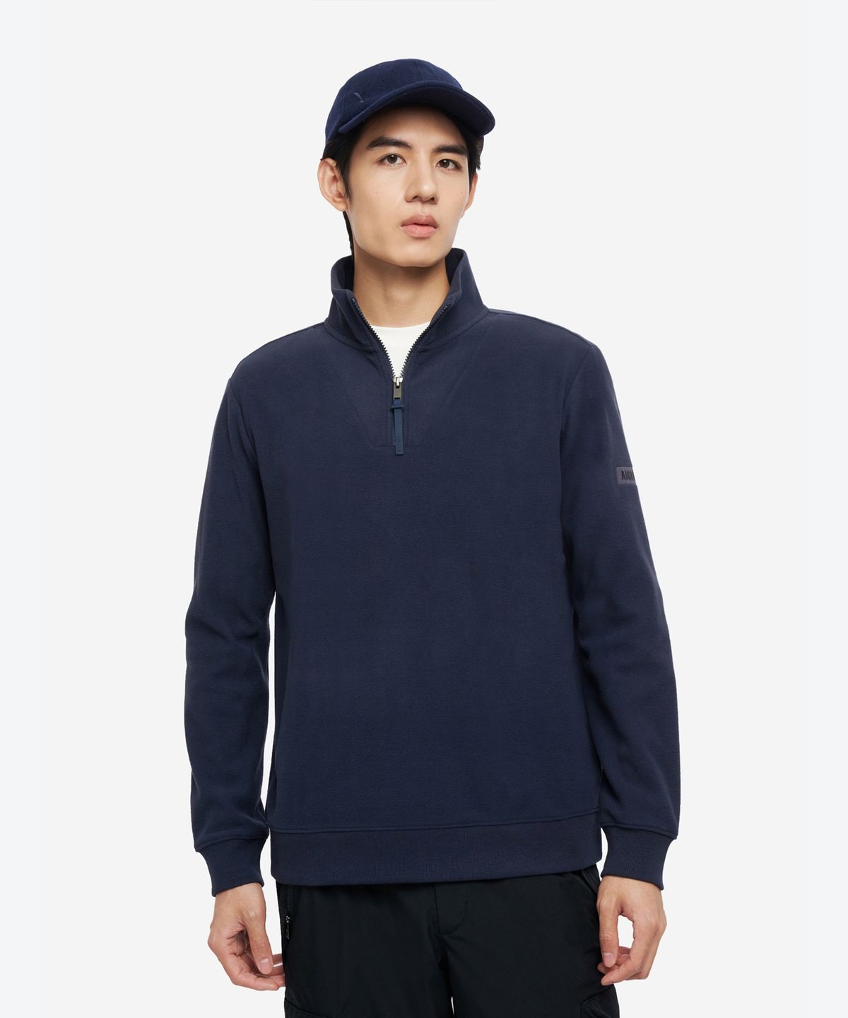 에이글(Aigle) 남성 하프 집업 마이크로 플리스 풀오버 AAW25MFLE022EMP