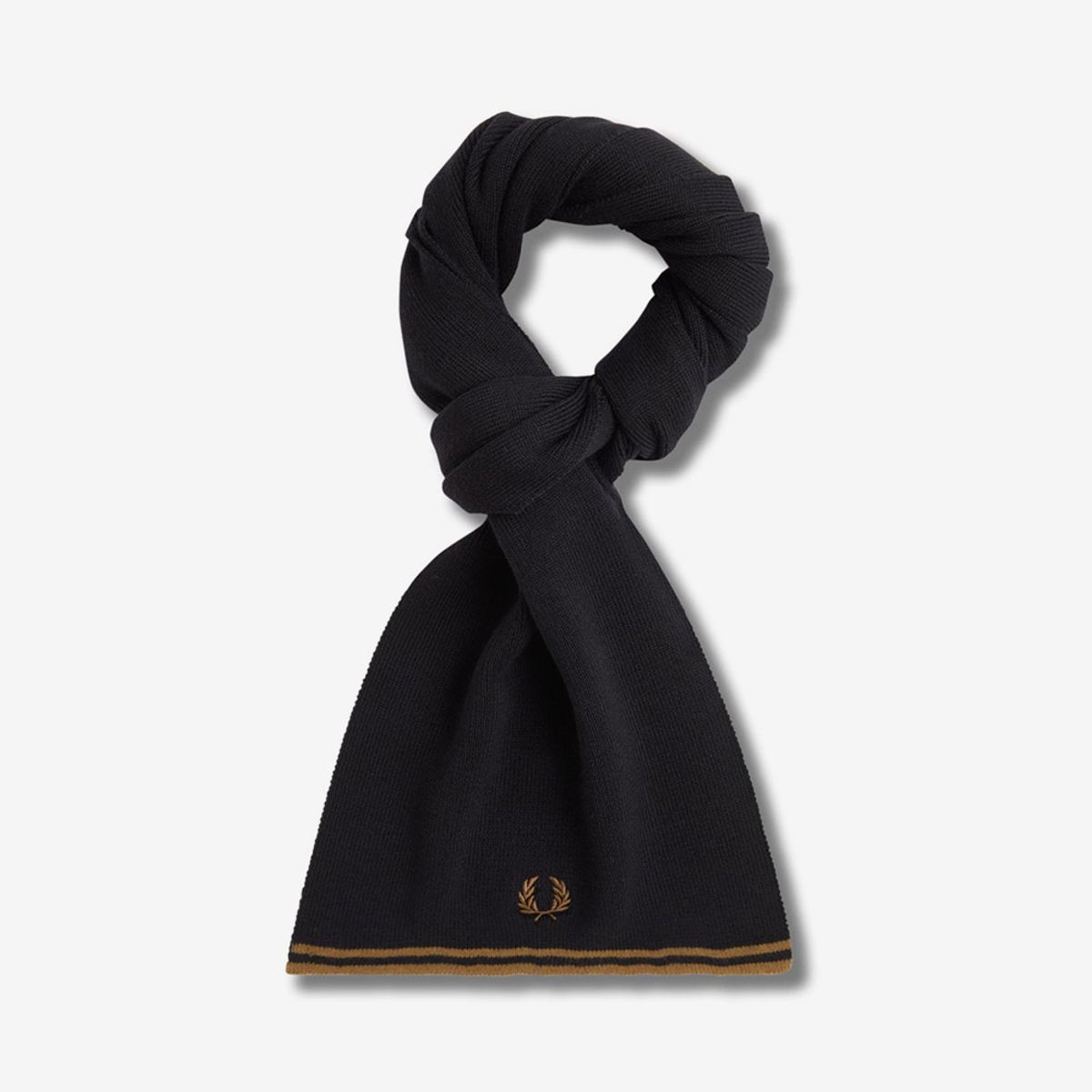 프레드페리(FRED PERRY) 트윈 팁 울 스카프 - 블랙/쉐이디드 스톤 CFPU2539152-S77