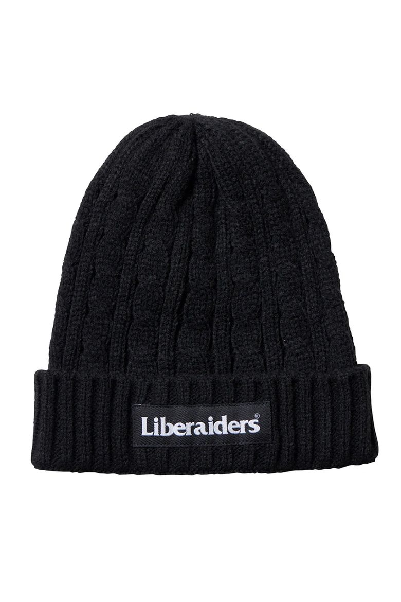 CABLE KNIT CAP - BLACK