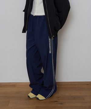 Warm Nylon String Pants - Navy