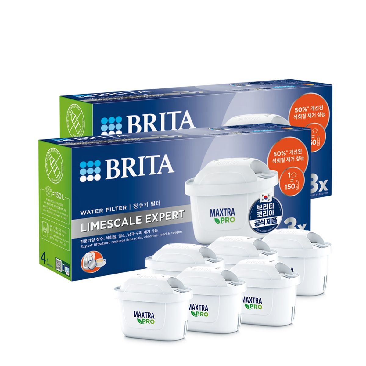 브리타(BRITA) 정수기 필터 막스트라 프로 라임스케일 엑스퍼트 6입(3입 2개)