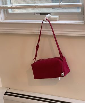 Suede Square Shoulder Bag - Grape