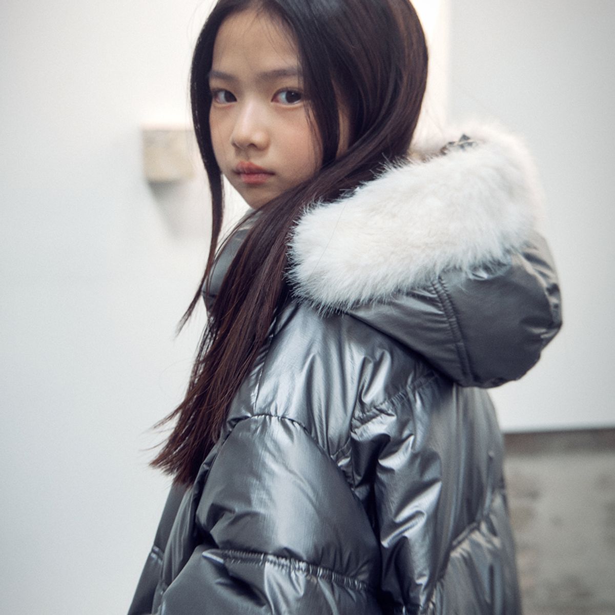 보조개(BOJOGE) 문그레이 퍼 패딩