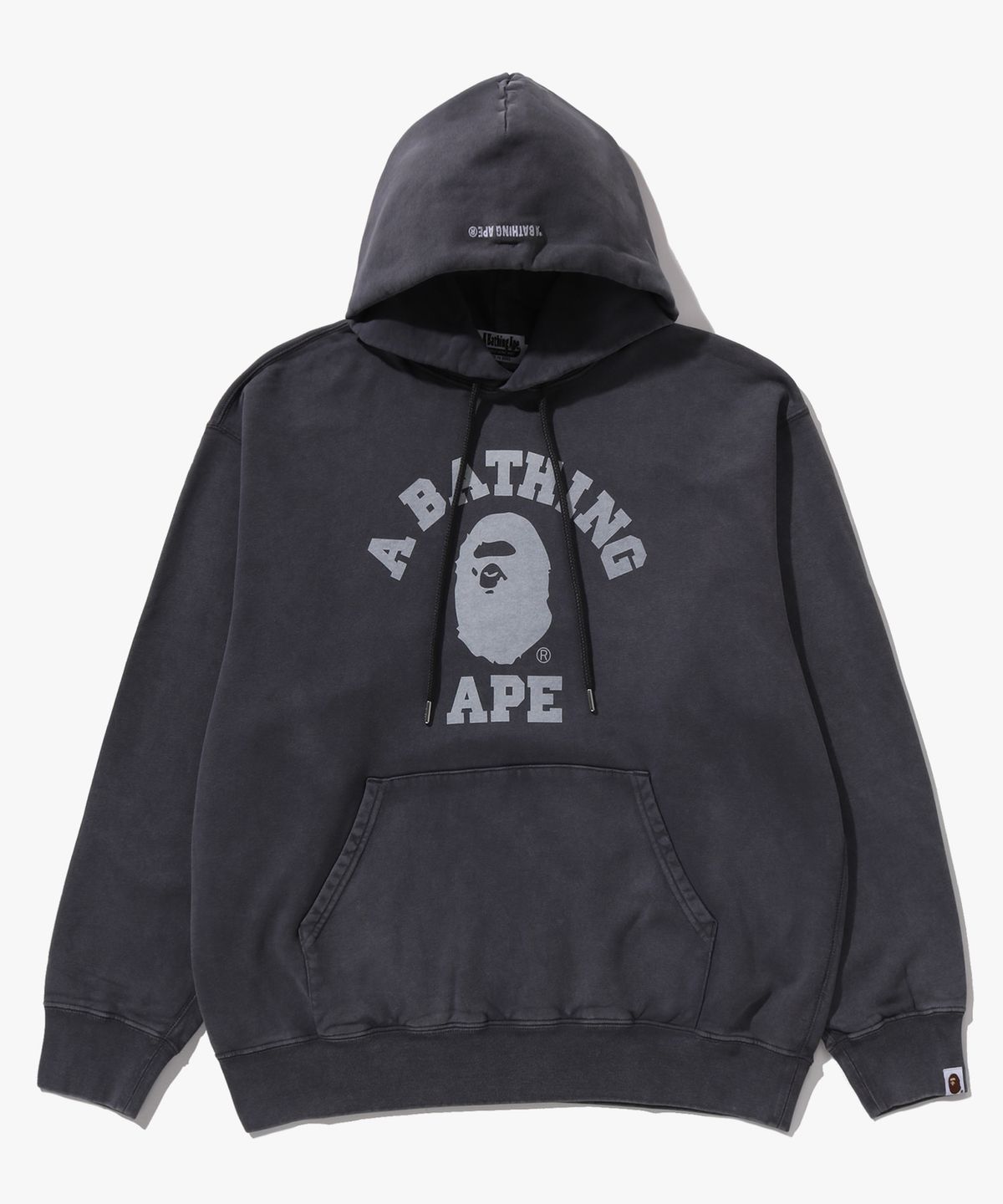 베이프(BAPE) 가먼트 다이 콜리지 풀오버 후드(M) CHARCOAL