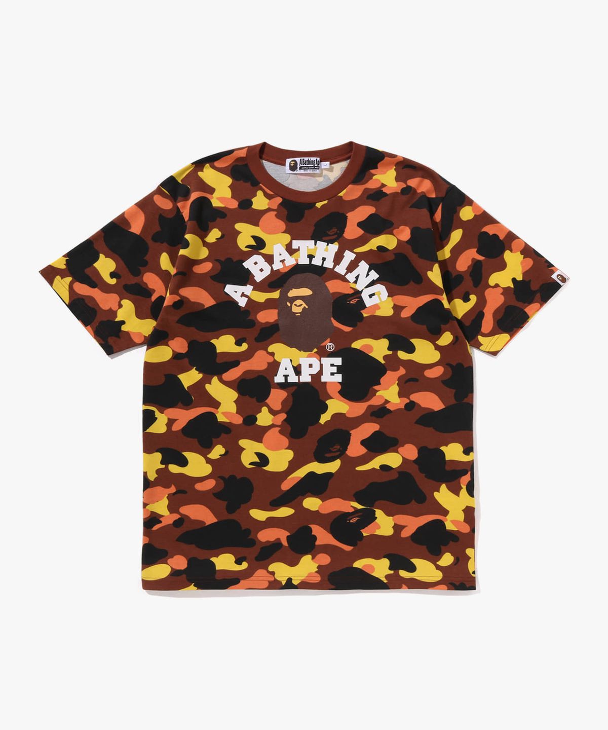 베이프(BAPE) 퍼스트 카모 콜리지 티셔츠(M) ORANGE