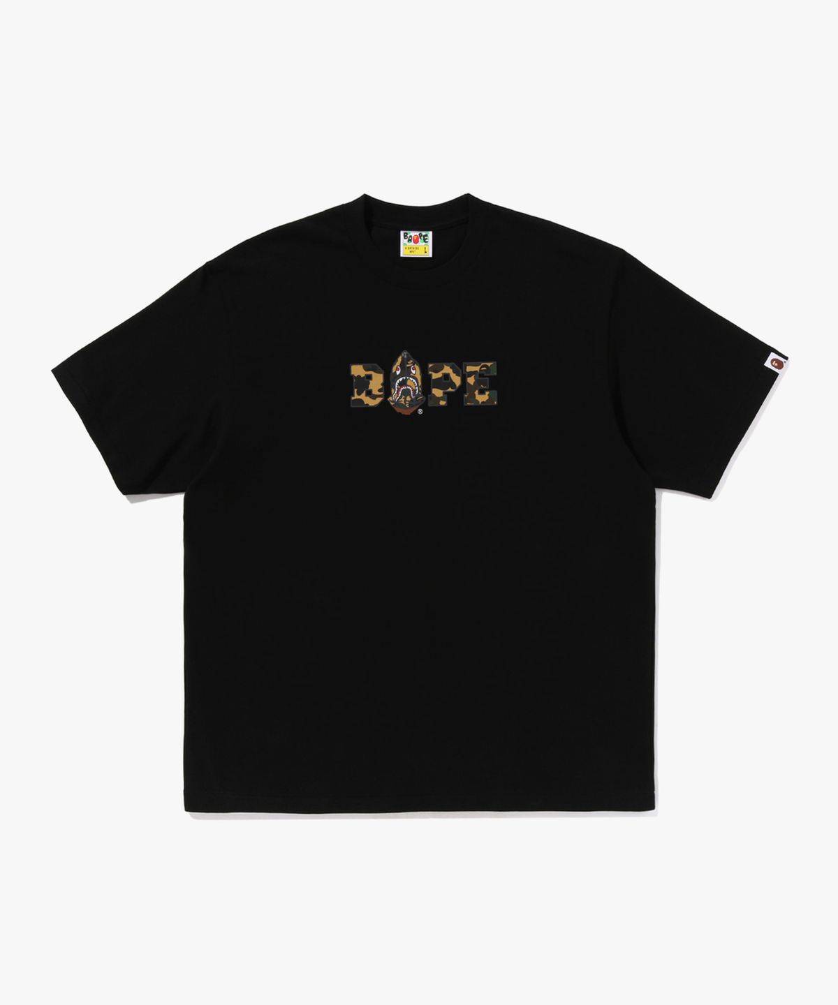 베이프(BAPE) 퍼스트 카모 BAPE 로고 릴렉스드 핏 티셔츠(M) BLACK