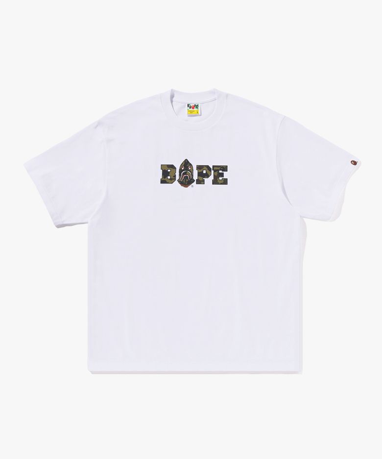 퍼스트 카모 BAPE 로고 릴렉스드 핏 티셔츠(M) WHITE