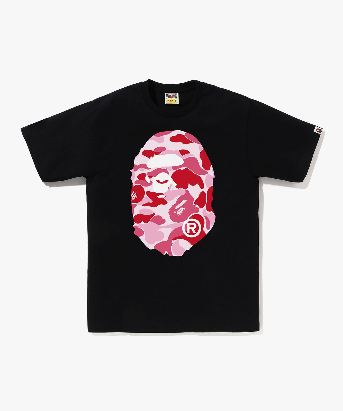 베이프(BAPE) ABC 카모 빅 에이프 헤드 티셔츠(M) BLACK/PINK