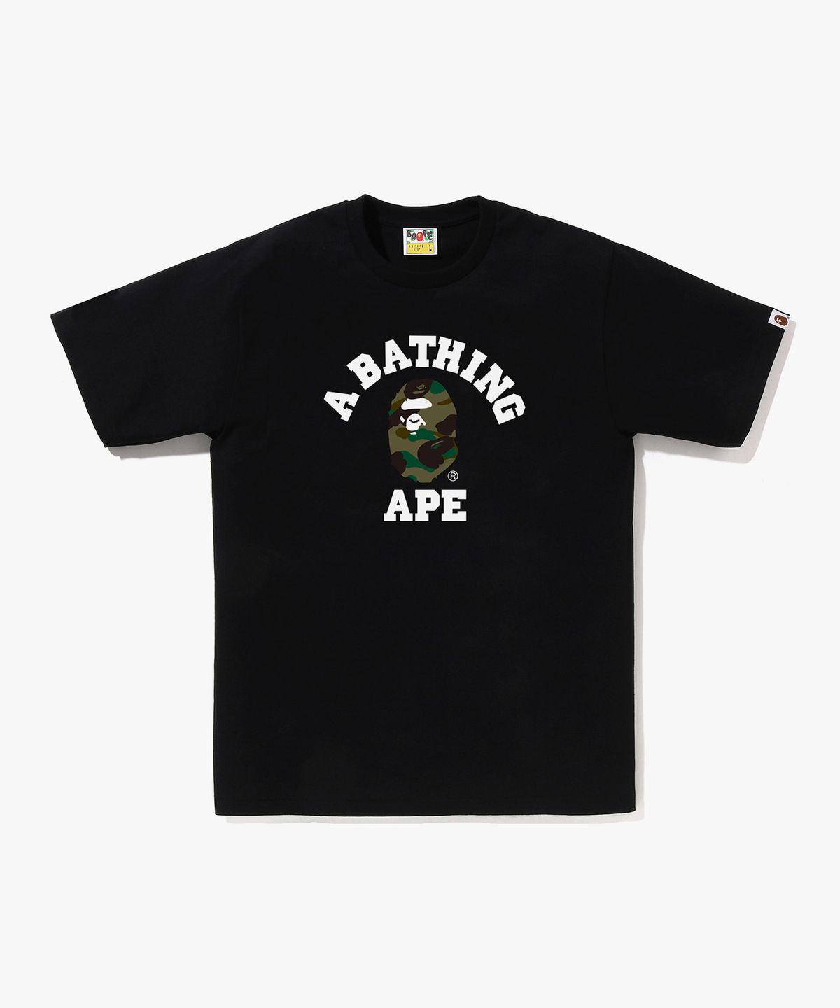 베이프(BAPE) 퍼스트 카모 콜리지 티셔츠(W) BLACK/GREEN