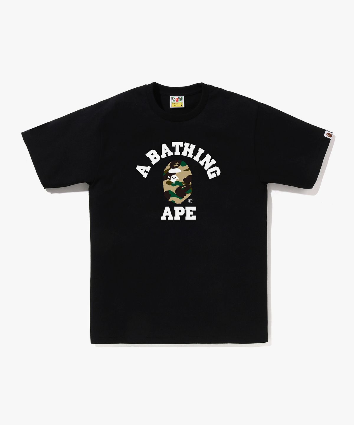 베이프(BAPE) 퍼스트 카모 콜리지 티셔츠(W) BLACK/YELLOW