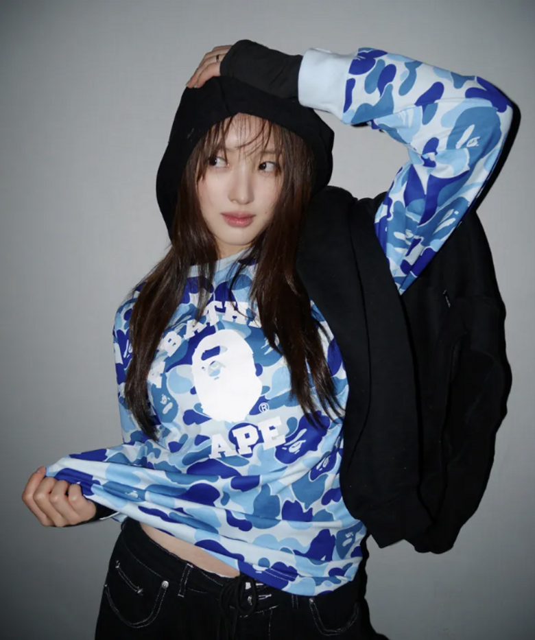 ABC 카모 콜리지 롱슬리브 티셔츠(M) BLUE