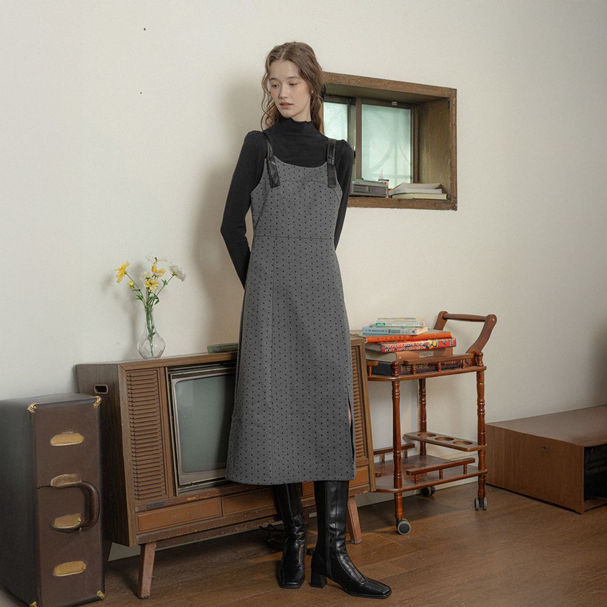 프라우드 마리(PROUD MARY) PM_Gray polka dot dress