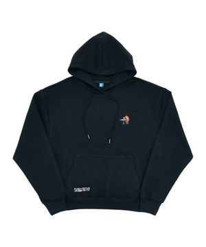 스폰지밥 게살버거 먹는 바선생님 자수 후드티셔츠