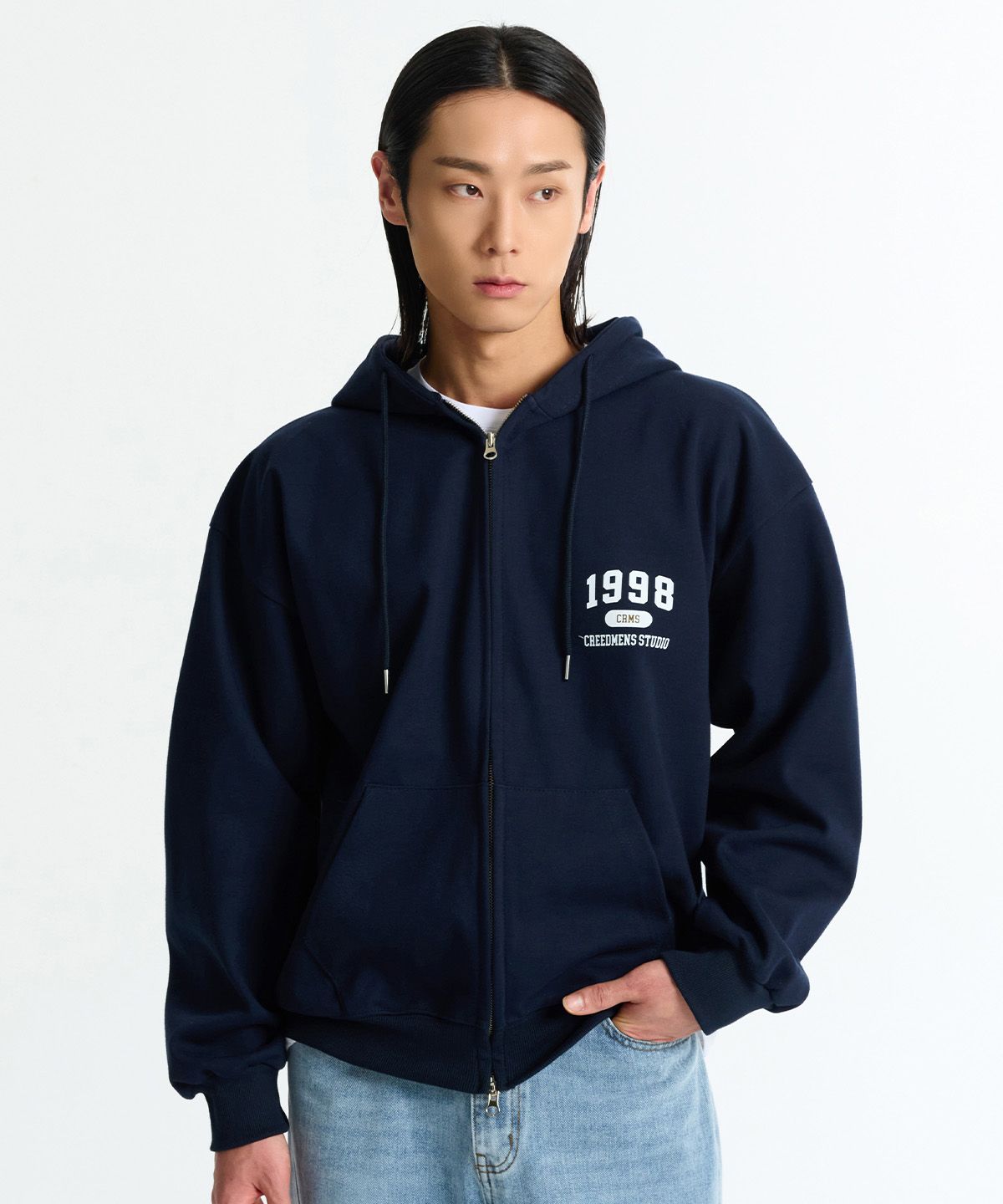 크레드먼스(CREEDMENS) 2-WAY 1998 creedmens studio 후드 집업(Navy)