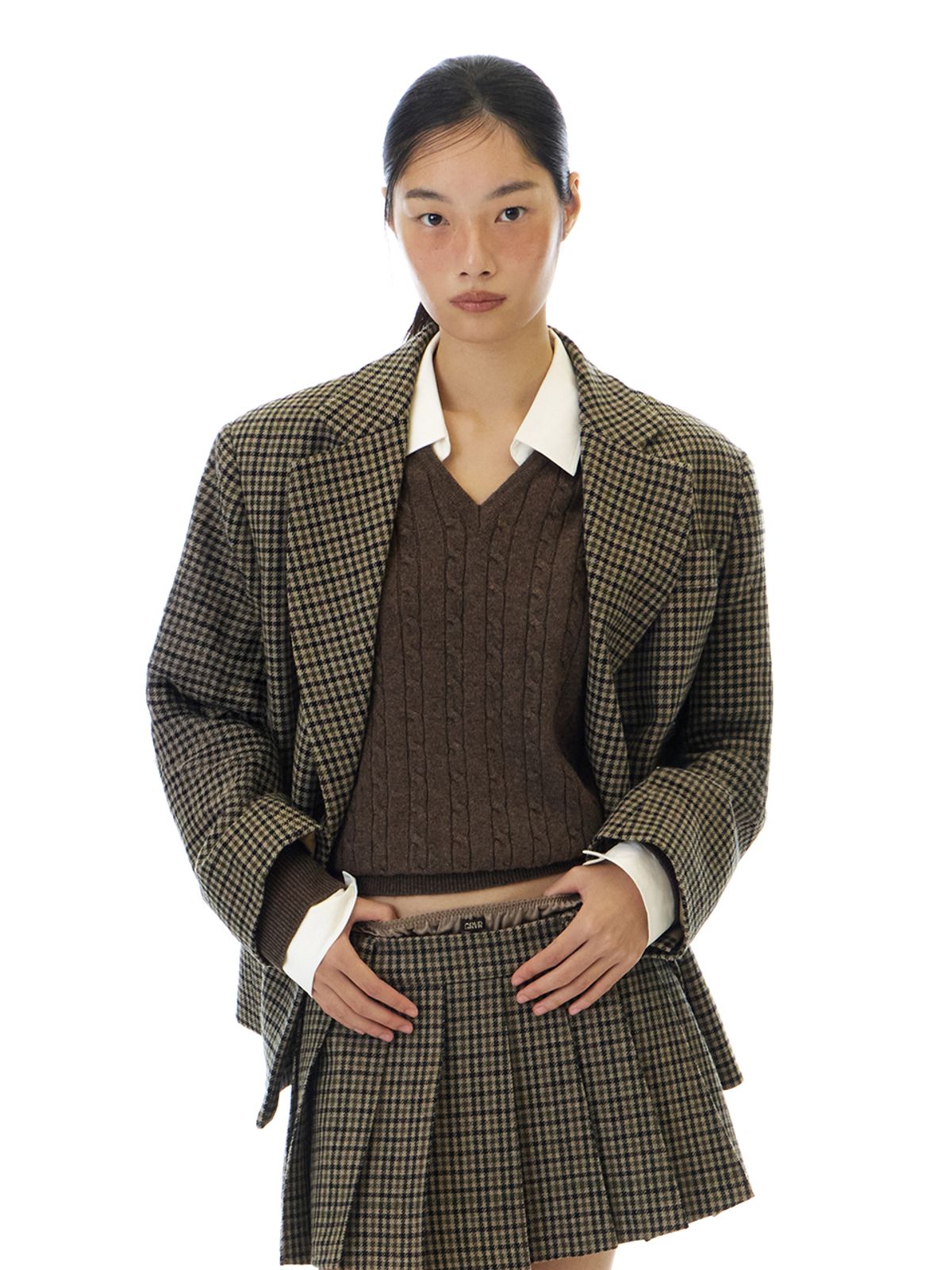 그로브(GROVE) HAZE CHECK JACKET (BEIGE)