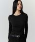우먼즈 시어 슬림 긴소매 티셔츠 [블랙]