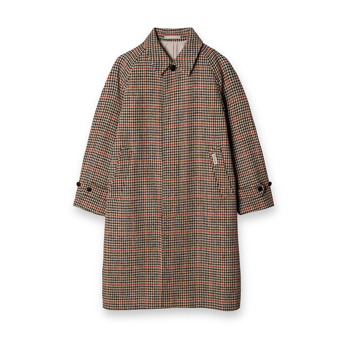 에든버러클럽(EDINBURGH CLUB) HARRIS TWEED HOUNDSTOOTH BALMACAAN COAT (BEIGE)