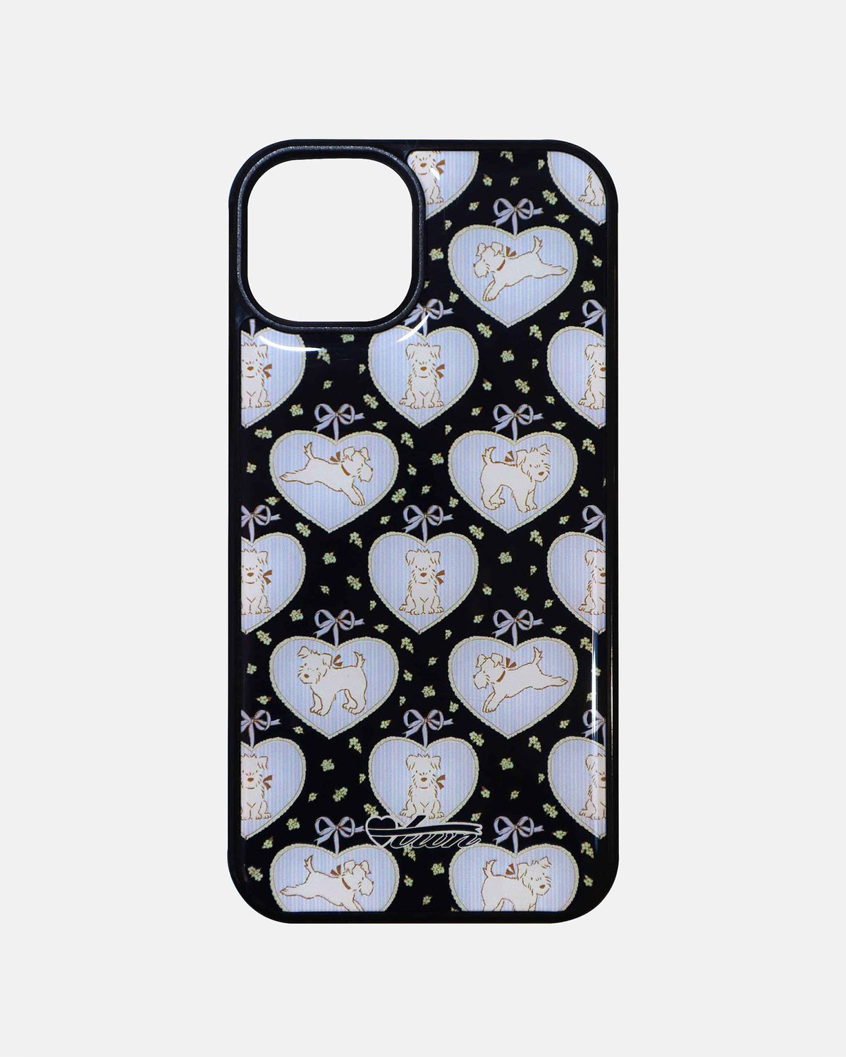 트위너(TWINER) Puppy black phone case (에폭시/맥세이프 글라스)