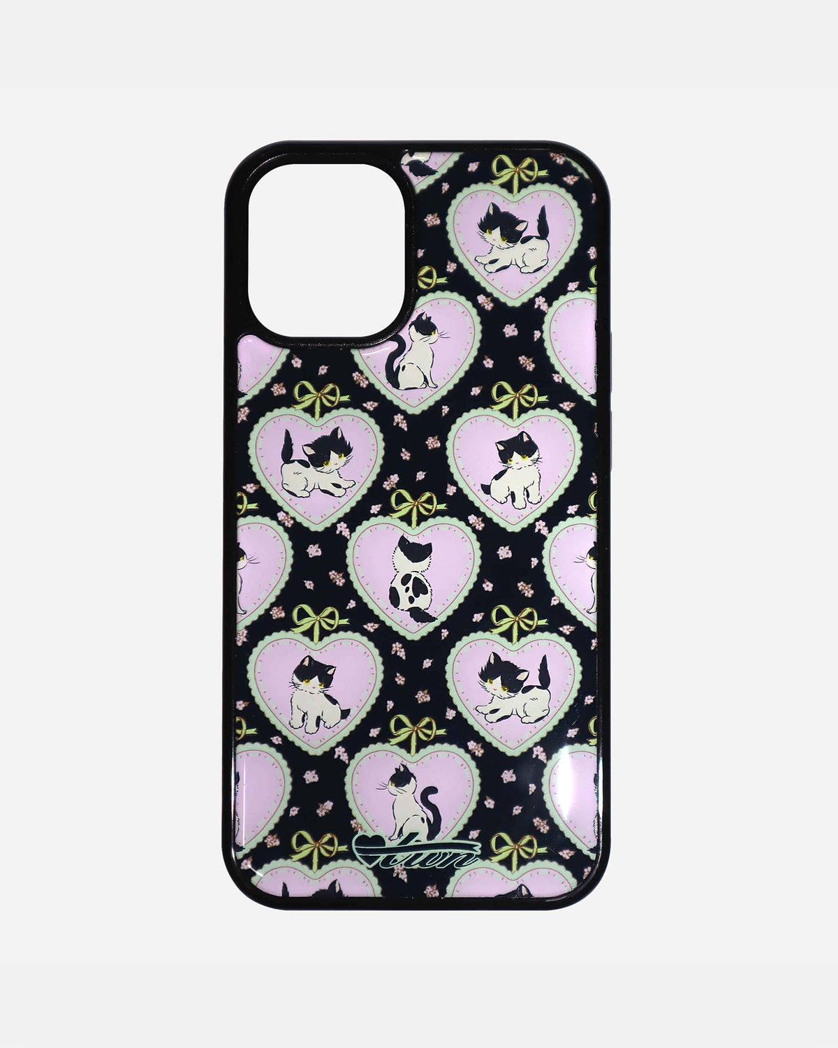 트위너(TWINER) Kitty black phone case (에폭시/맥세이프 글라스)