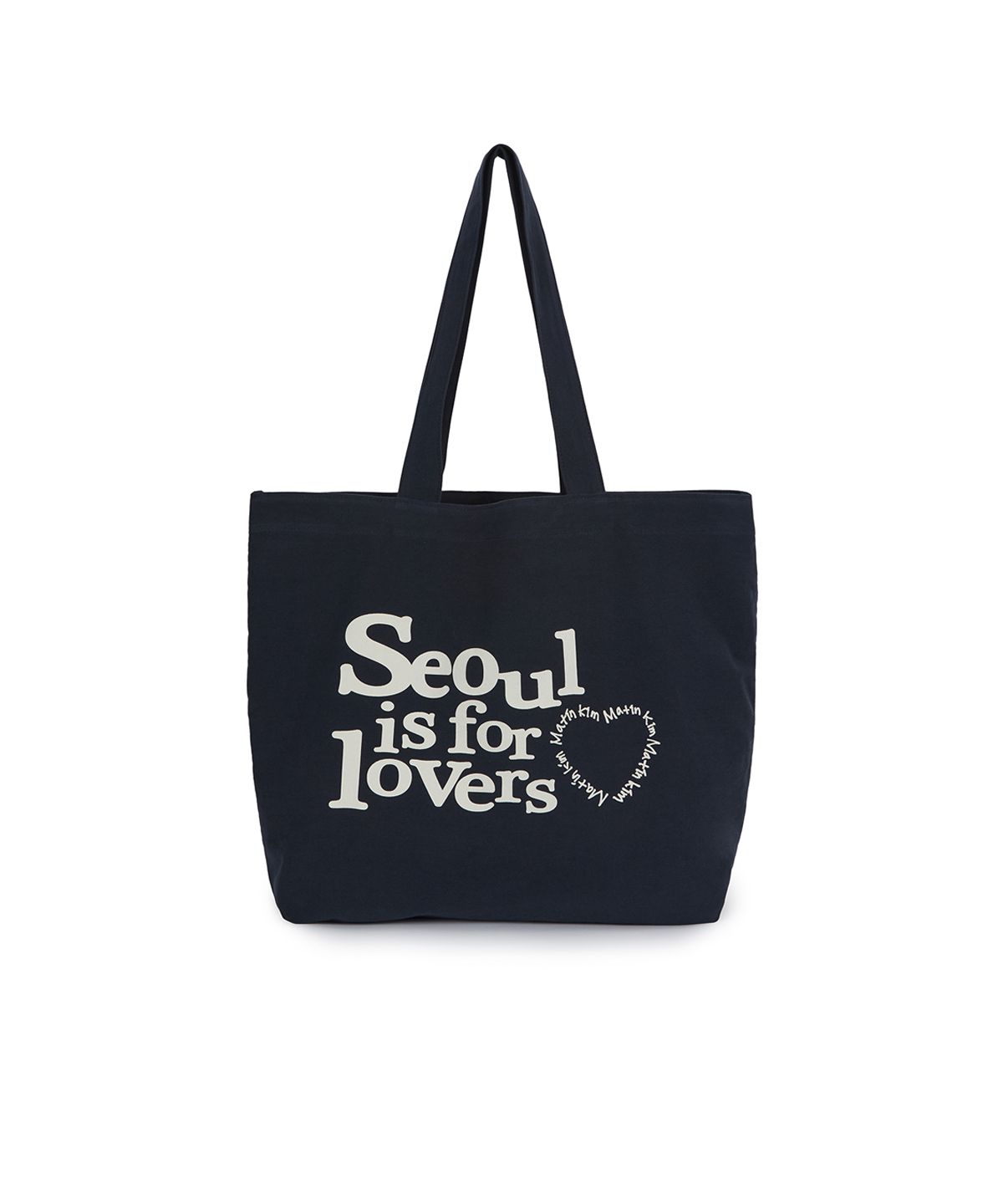 MUSINSA公式 | MATIN KIM SEOUL LOVERS GRAFFITI BIG ECOBAG IN NAVY