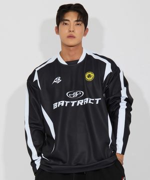 BART 미들 로고 럭비 져지_블랙