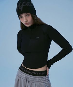 싱크 플레어넥 하프집업 블랙