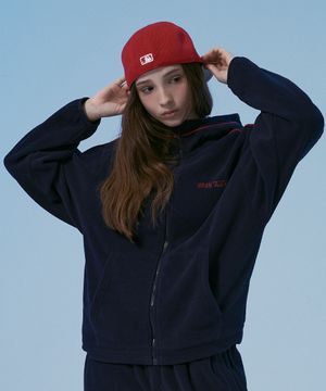 미쉬블 심 퍼지 후드 집업 네이비