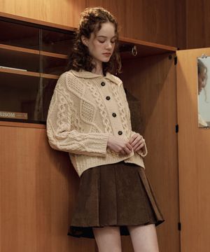 그레인 울 가디건 / 크림