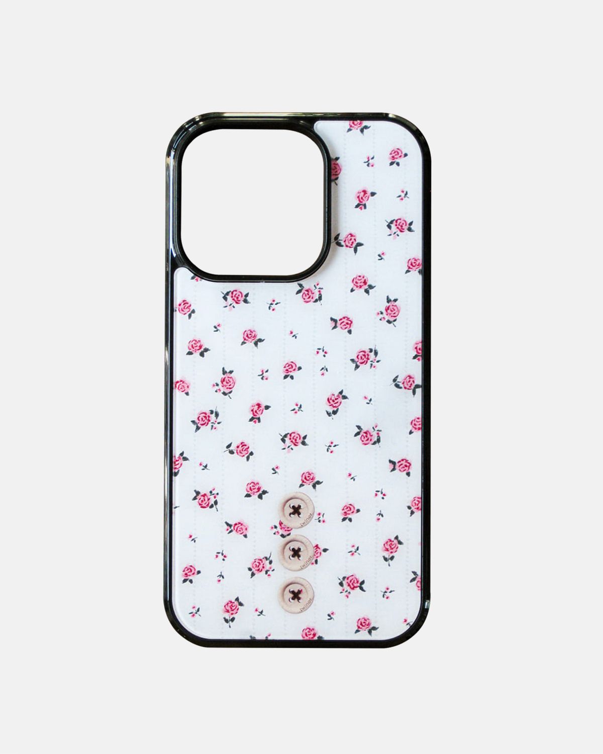 트위너(TWINER) Pink rose button phone case (글라스/맥세이프 글라스)