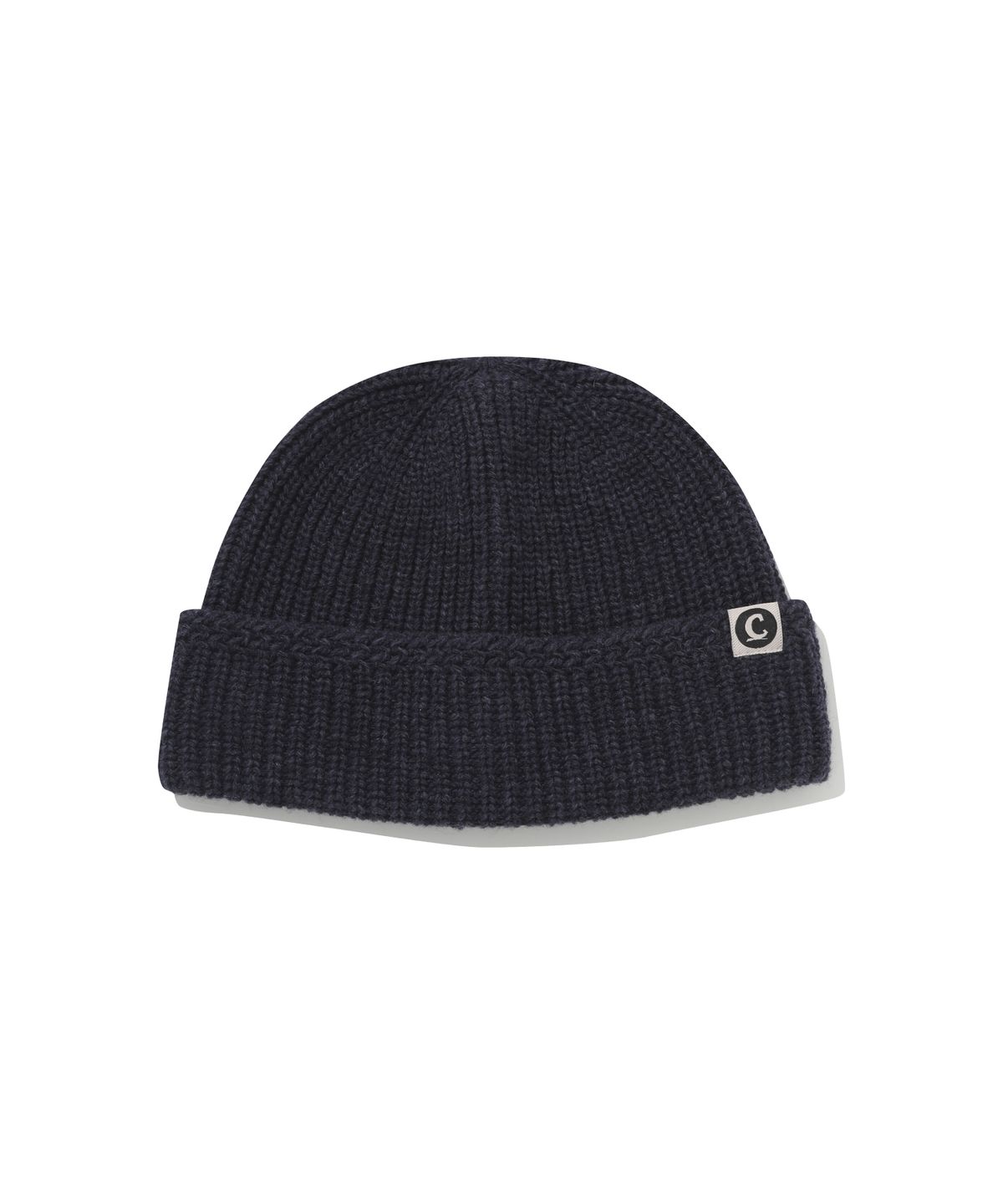 커버낫(COVERNAT) 로고 라벨 램스울 숏비니 Melange Navy