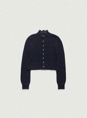 Hale Frill Mohair Cardigan_Navy