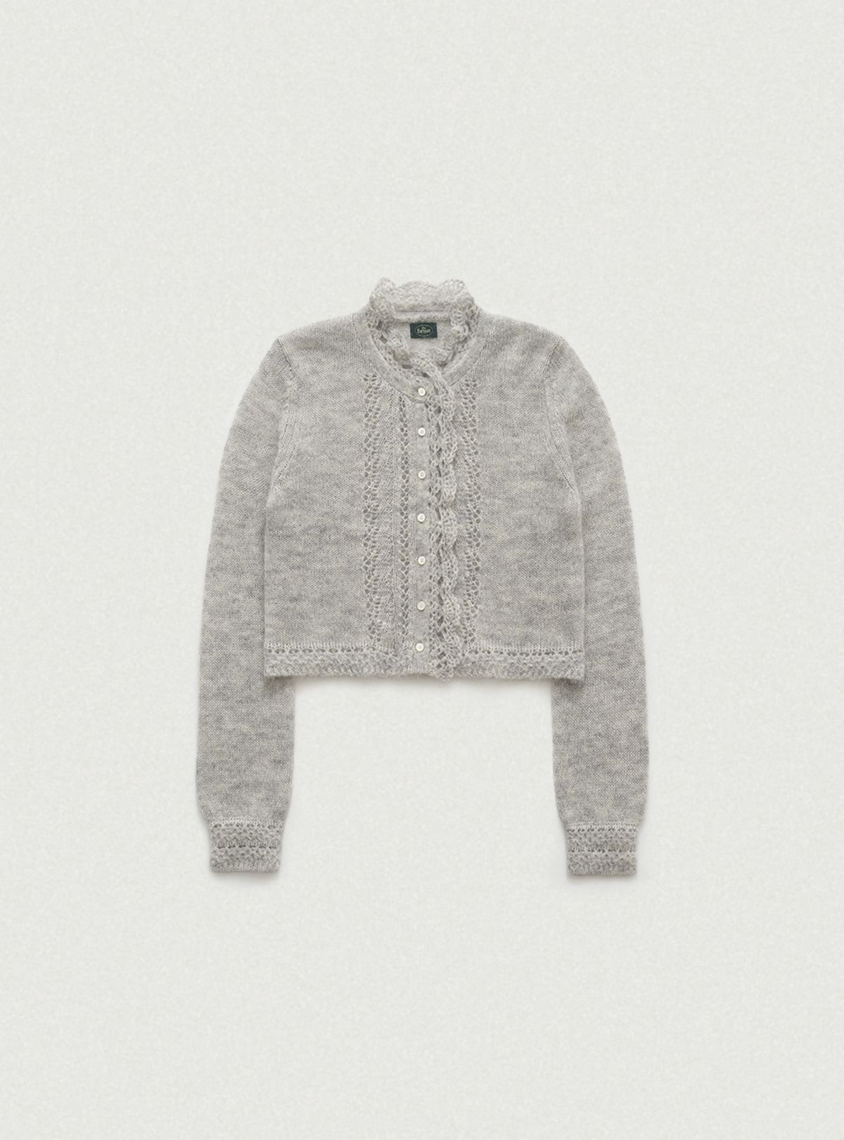 더바넷(THEBARNNET) Hale Frill Mohair Cardigan_Light Grey
