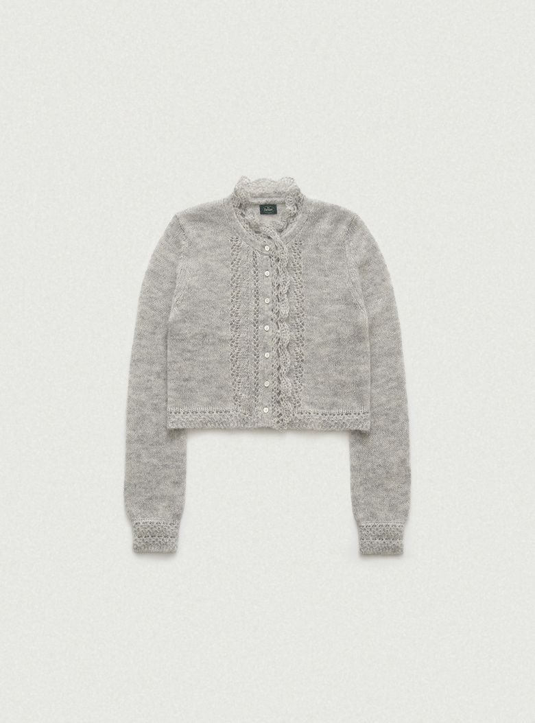 Hale Frill Mohair Cardigan_Light Grey
