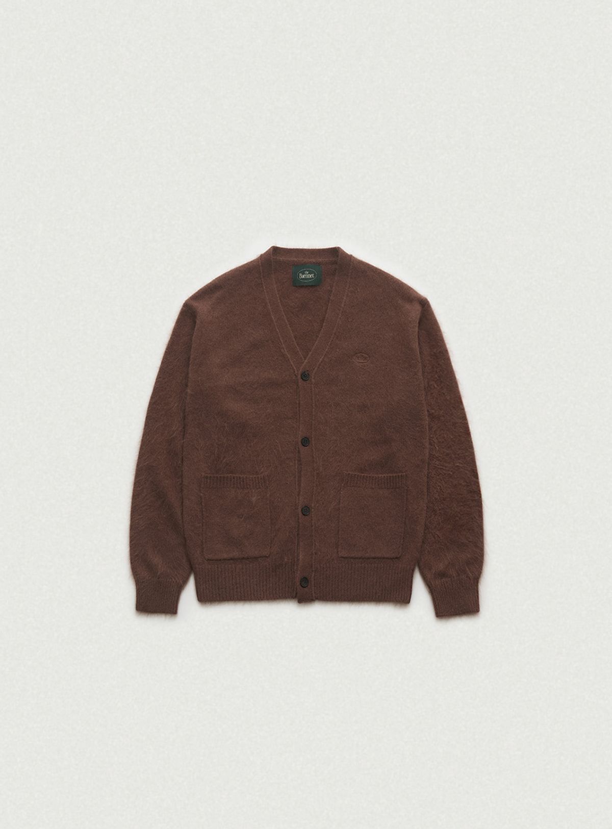 더바넷(THEBARNNET) Fuzzy V-neck Knit Cardigan_Brown