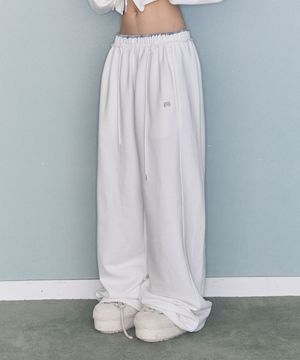 CHECK CONTRAST SWEAT PT IVORY