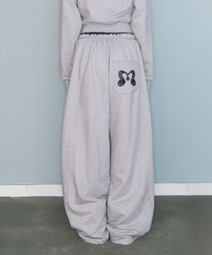 CHECK CONTRAST SWEAT PT GREY