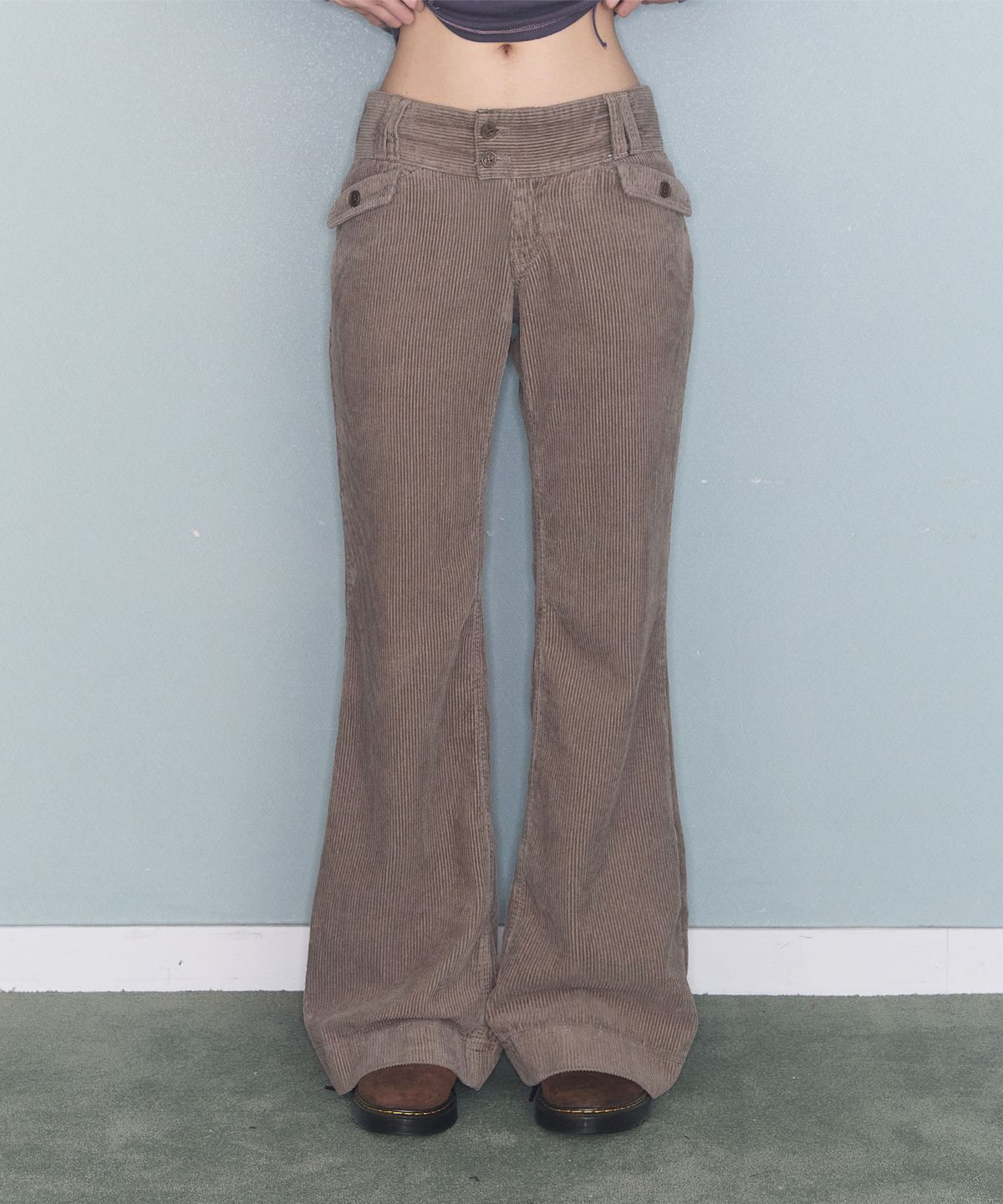 미레코(MIRECO) FLOWER LOW CODUROY PT BEIGE